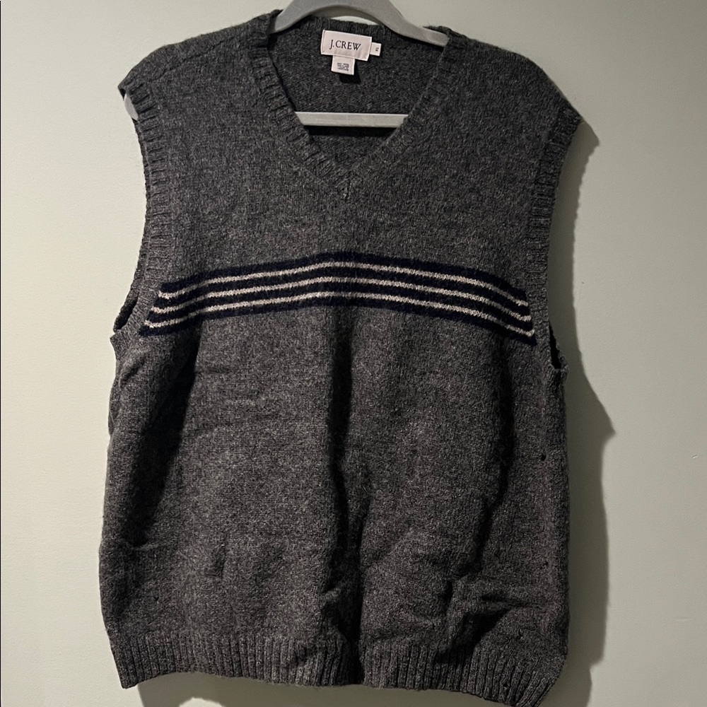 J. Crew Men's Charcoal V-Neck Sweater Vest